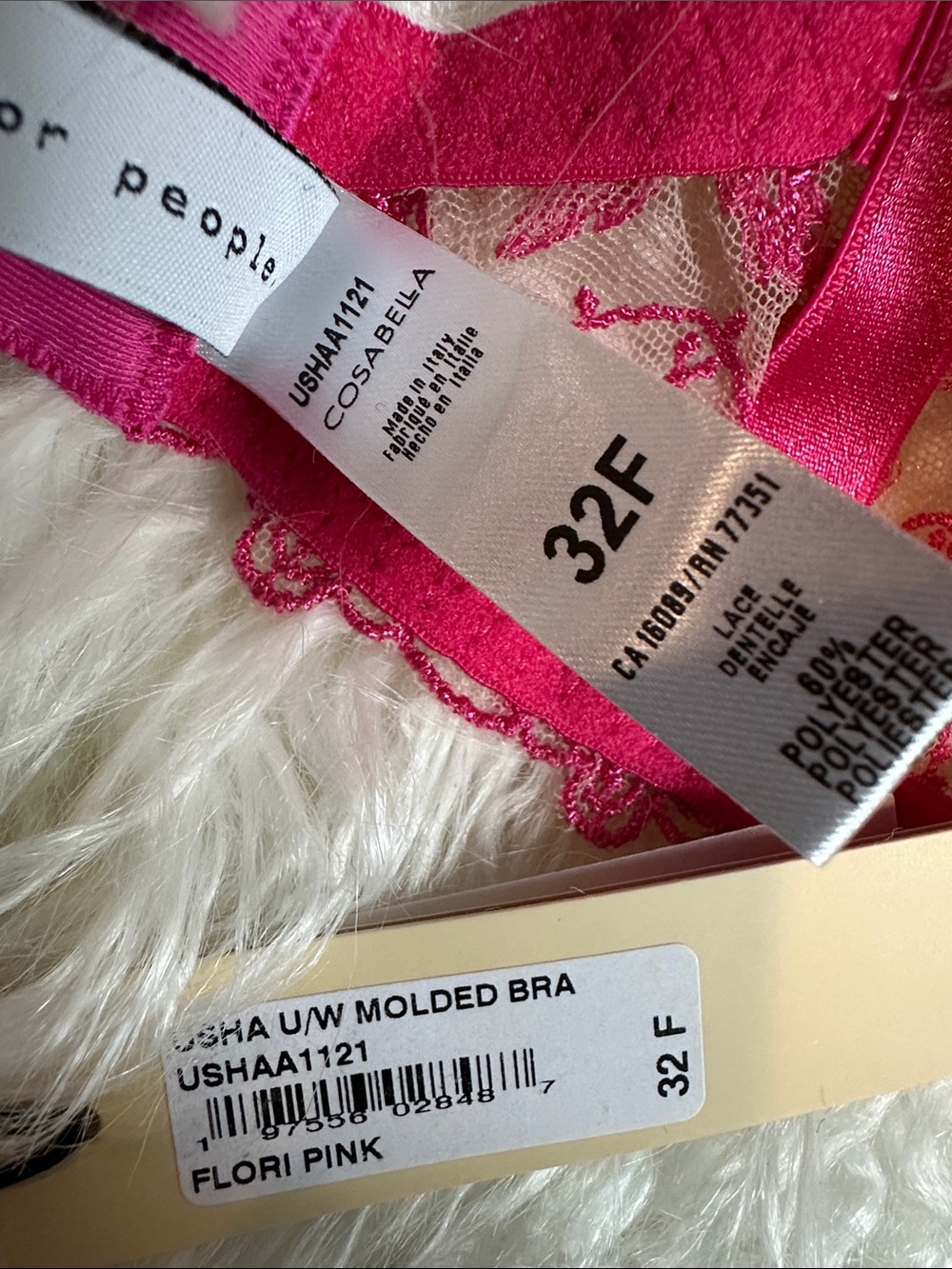 NWT Cosabella Ushuaya Molded Underwire Bra 32F Flori Pink Italian Lace USHAA1121 - Picture 6 of 7